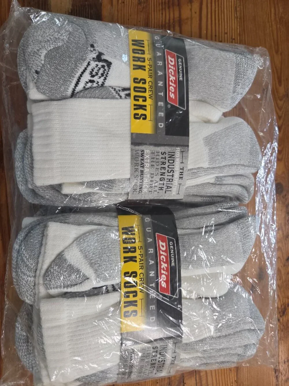 10 Pack Genuine Dickies Men's Crew Work Socks White Gray 2 - 5 pair packages New